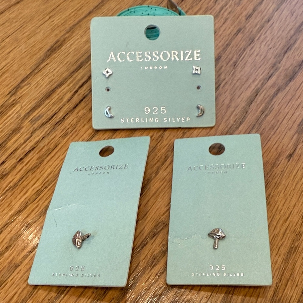 NWT Sterling Silver earrings- 3 pairs